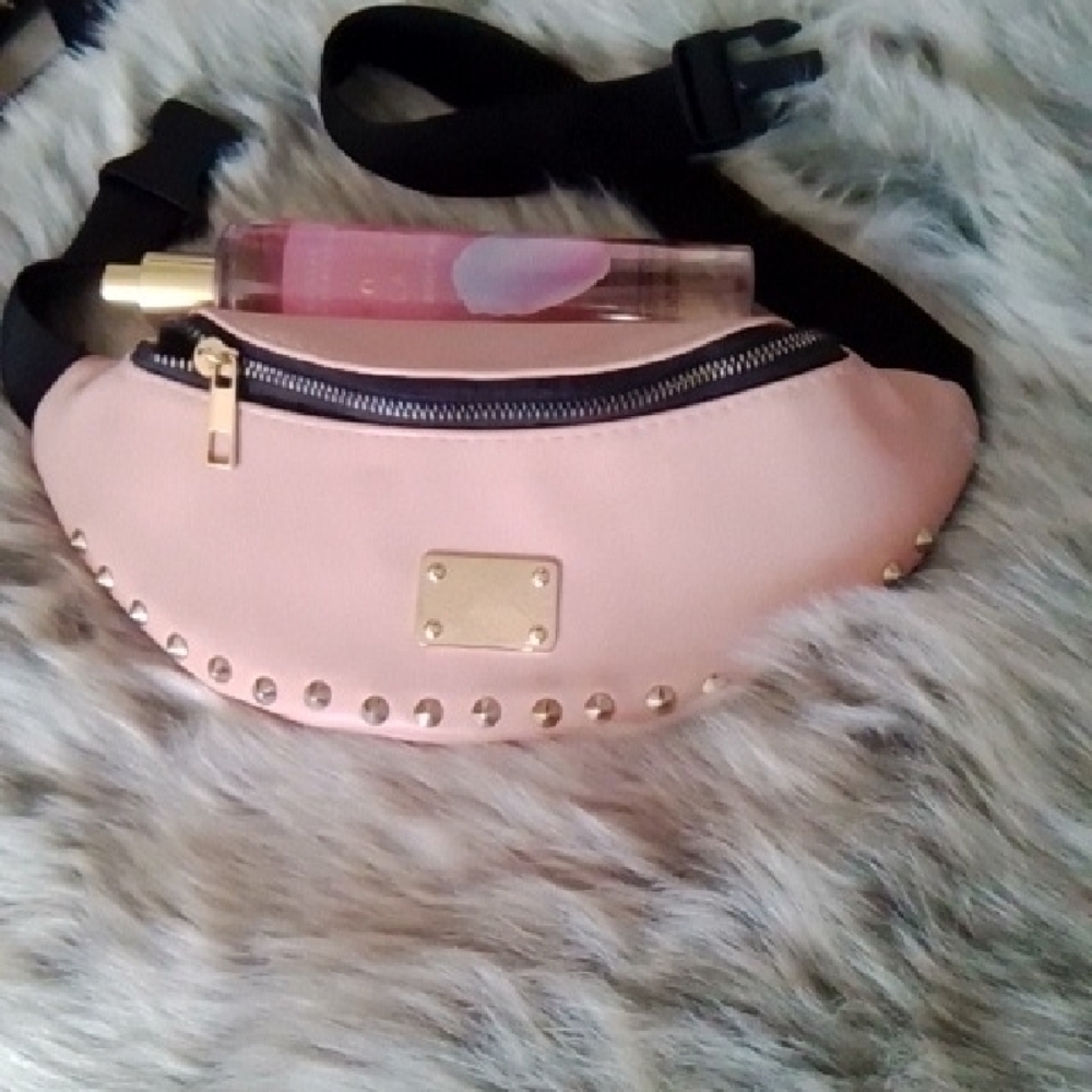 Rose Gold Studded Fanny Pouch Belt Bag